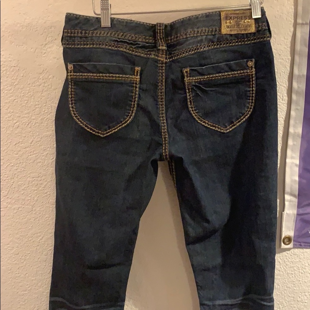 Express dark acid washed denim jeans
